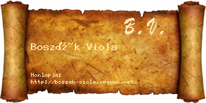 Boszák Viola névjegykártya
